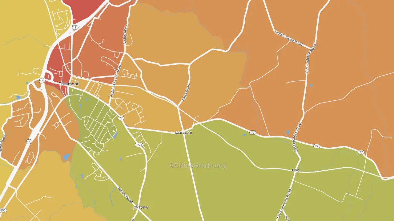 Graceham, MD Map of Drug-Related Crime Rates