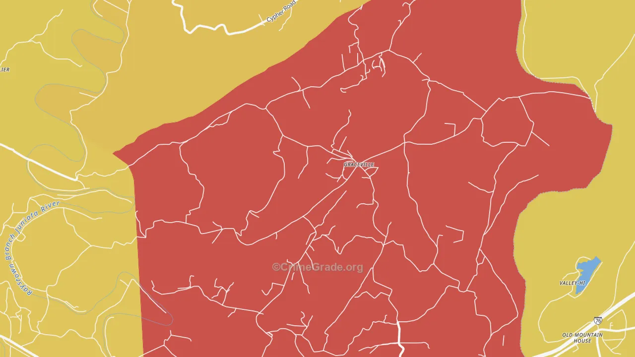 Graceville, PA Map of Drug-Related Crime Rates