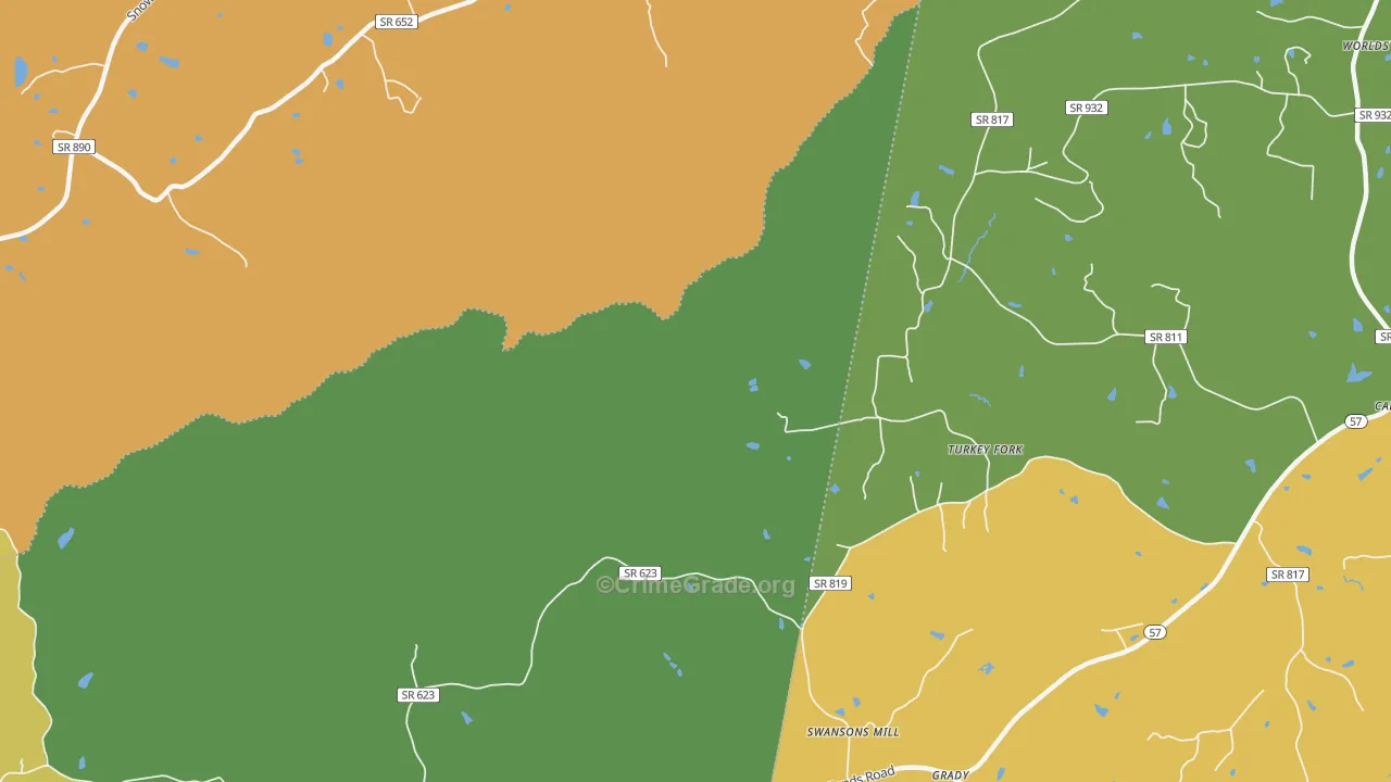 Grady, VA Map of Drug-Related Crime Rates