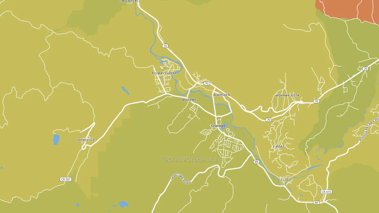 Graeagle, CA Map of Drug-Related Crime Rates