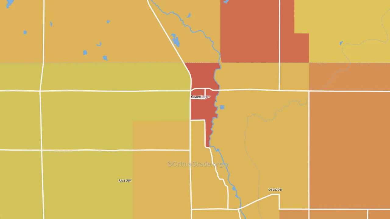 Graettinger, IA Map of Drug-Related Crime Rates