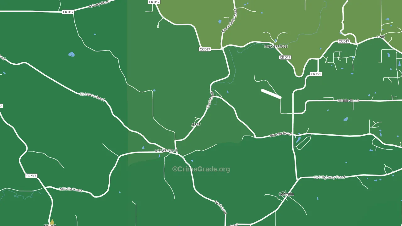 Graf, IA Map of Drug-Related Crime Rates