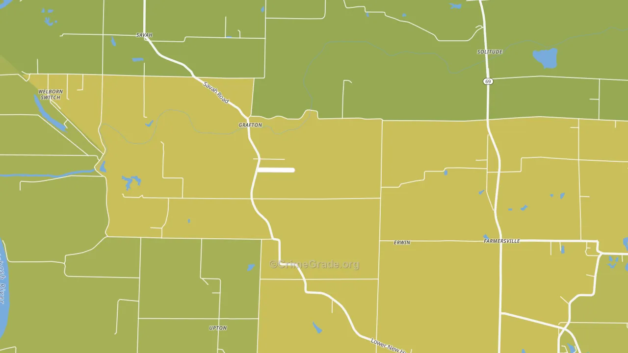 Grafton, IN Map of Drug-Related Crime Rates
