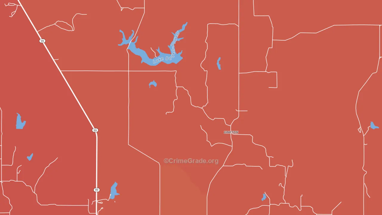 Grafton, KS Map of Drug-Related Crime Rates