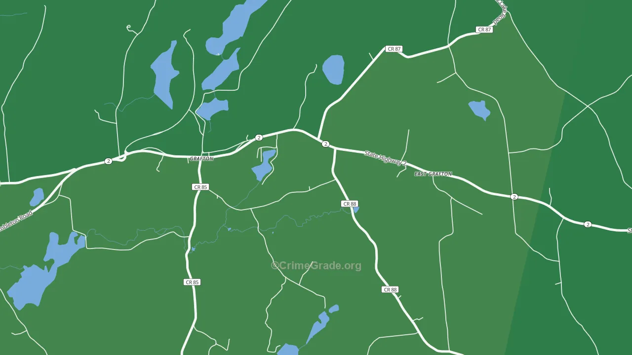 Grafton, NY Map of Drug-Related Crime Rates