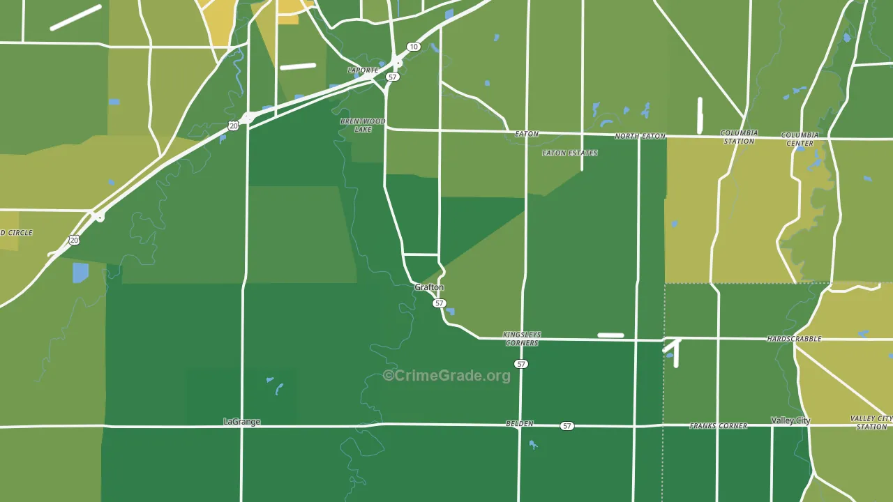 Grafton, OH Map of Drug-Related Crime Rates