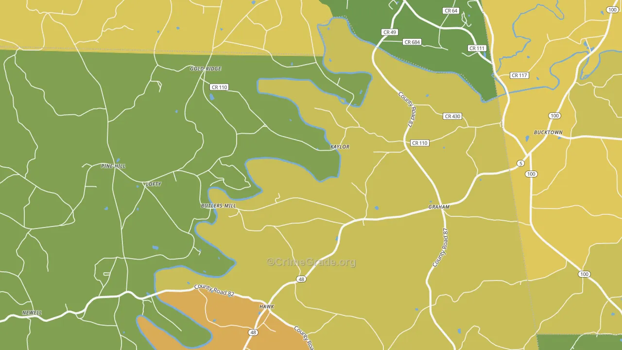 Graham, AL Map of Drug-Related Crime Rates
