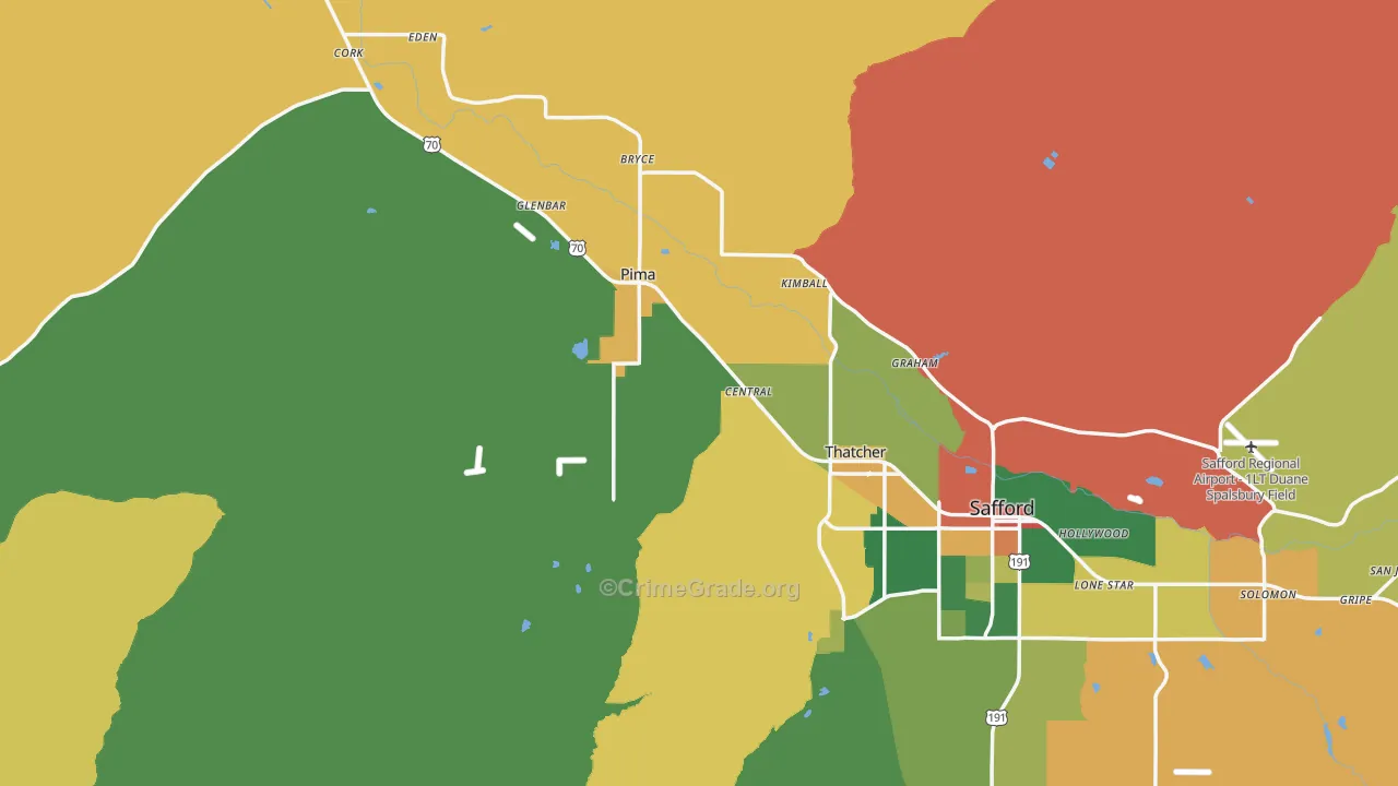 Graham County, AZ Map of Drug-Related Crime Rates