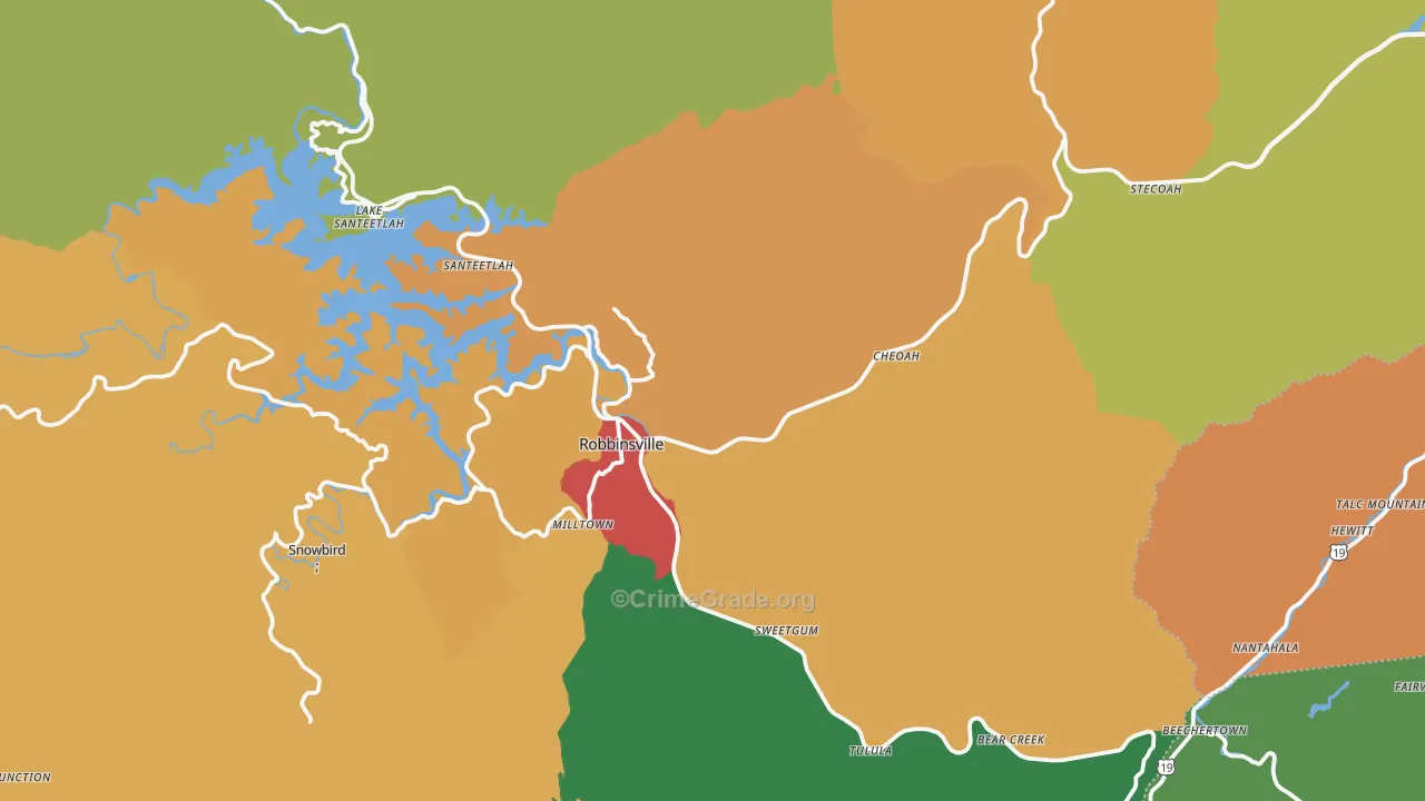 Graham County, NC Map of Drug-Related Crime Rates
