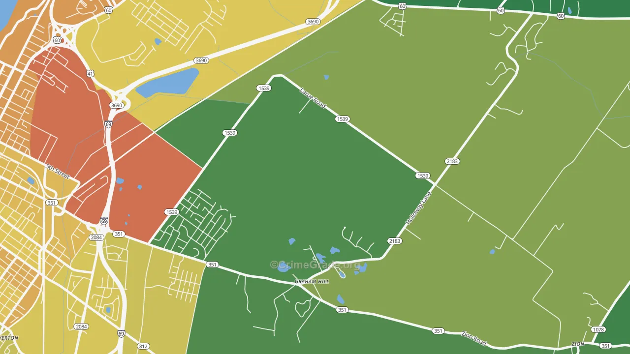 Graham Hill, KY Map of Drug-Related Crime Rates