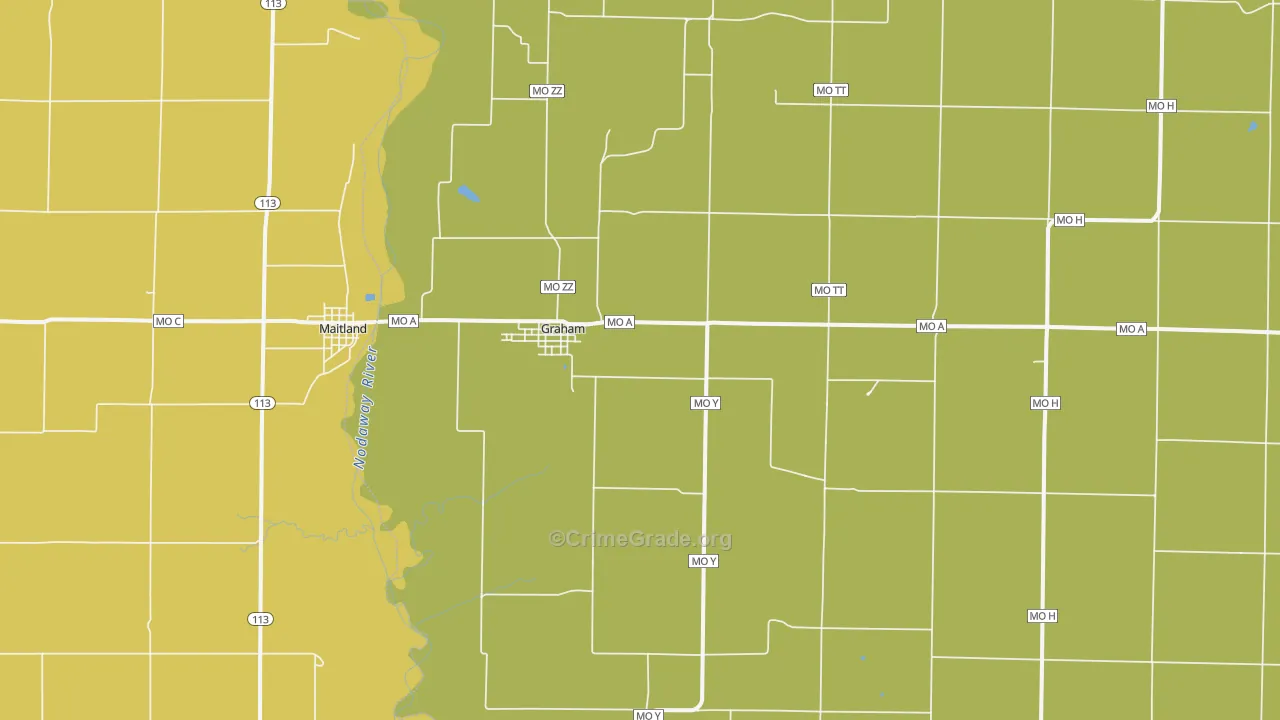 Graham, MO Map of Drug-Related Crime Rates