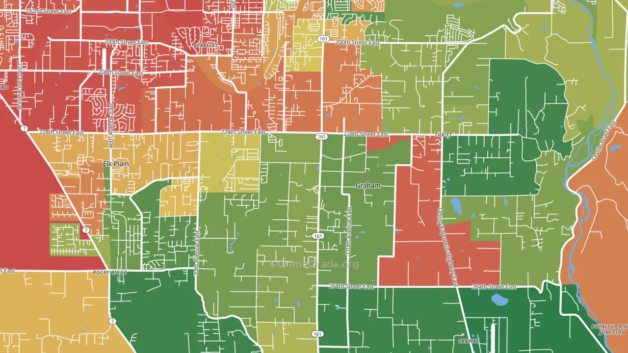 Graham, WA Map of Drug-Related Crime Rates