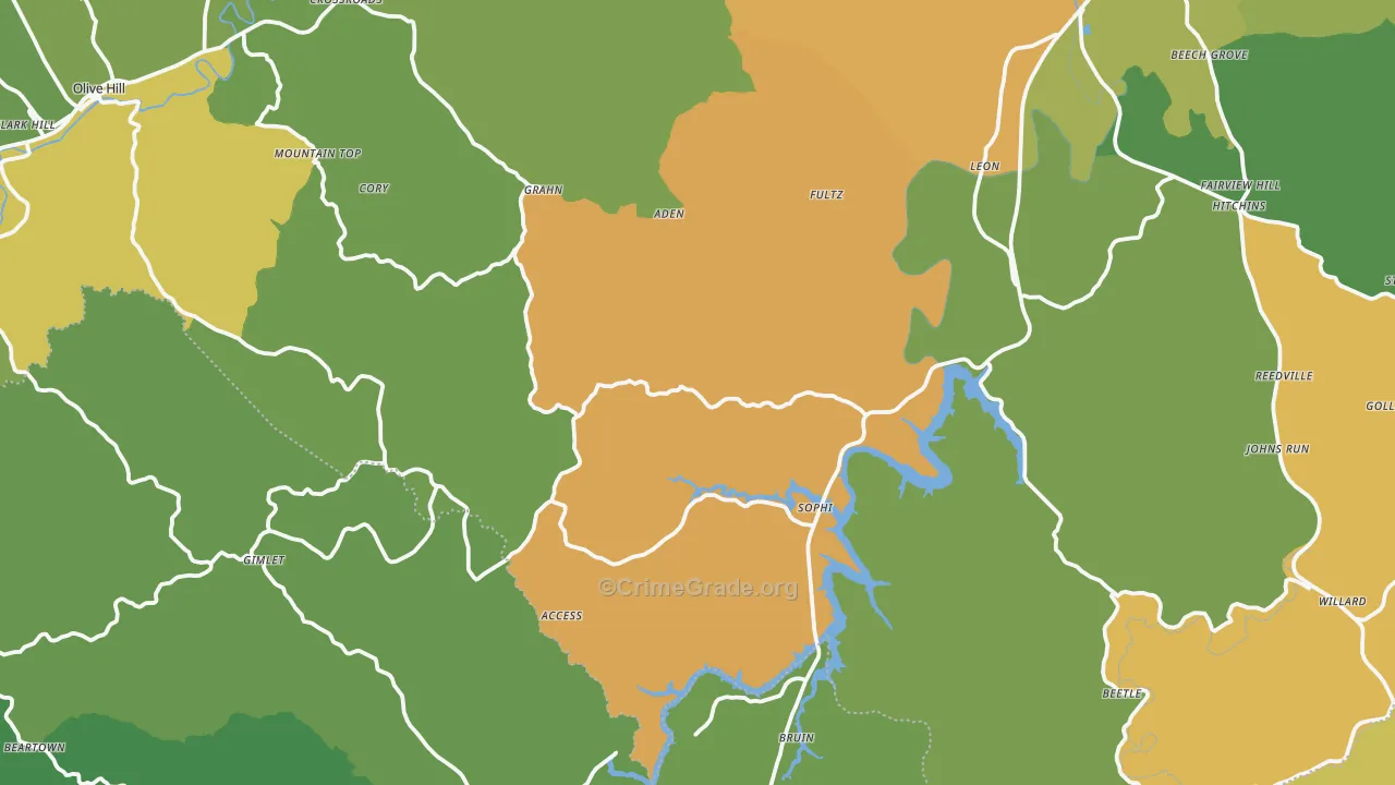 Grahn, KY Map of Drug-Related Crime Rates