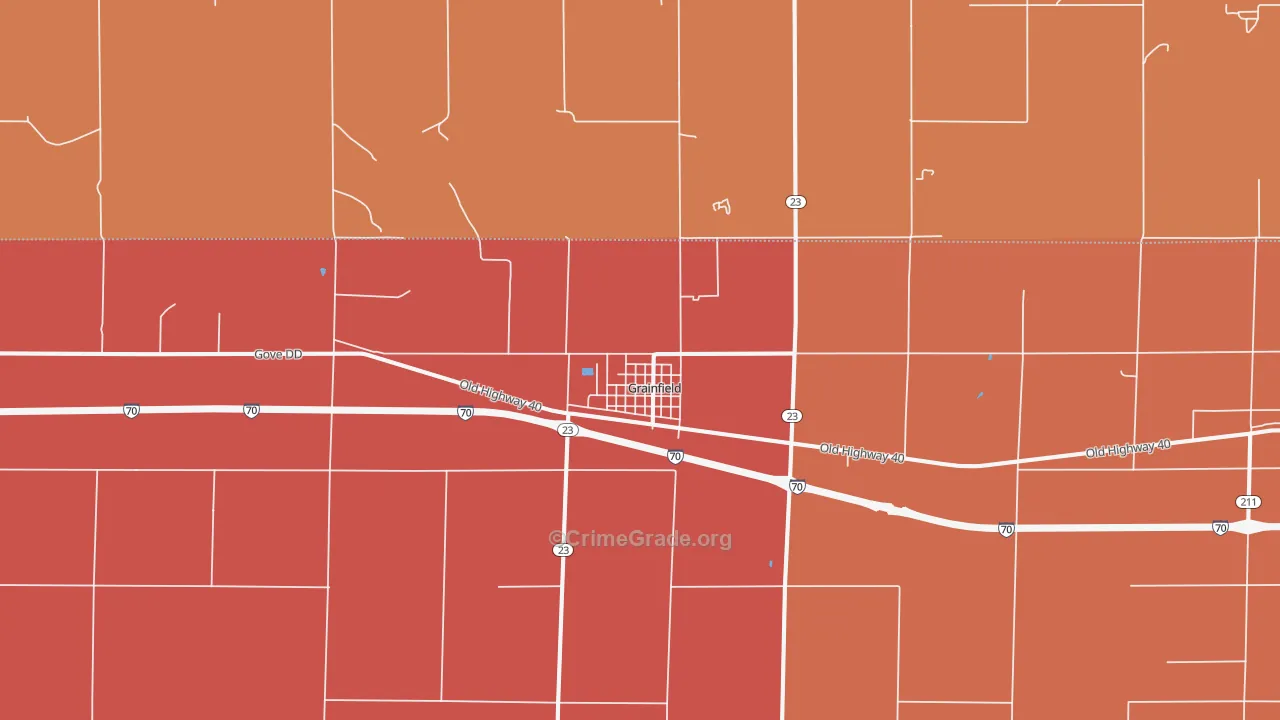 Grainfield, KS Map of Drug-Related Crime Rates