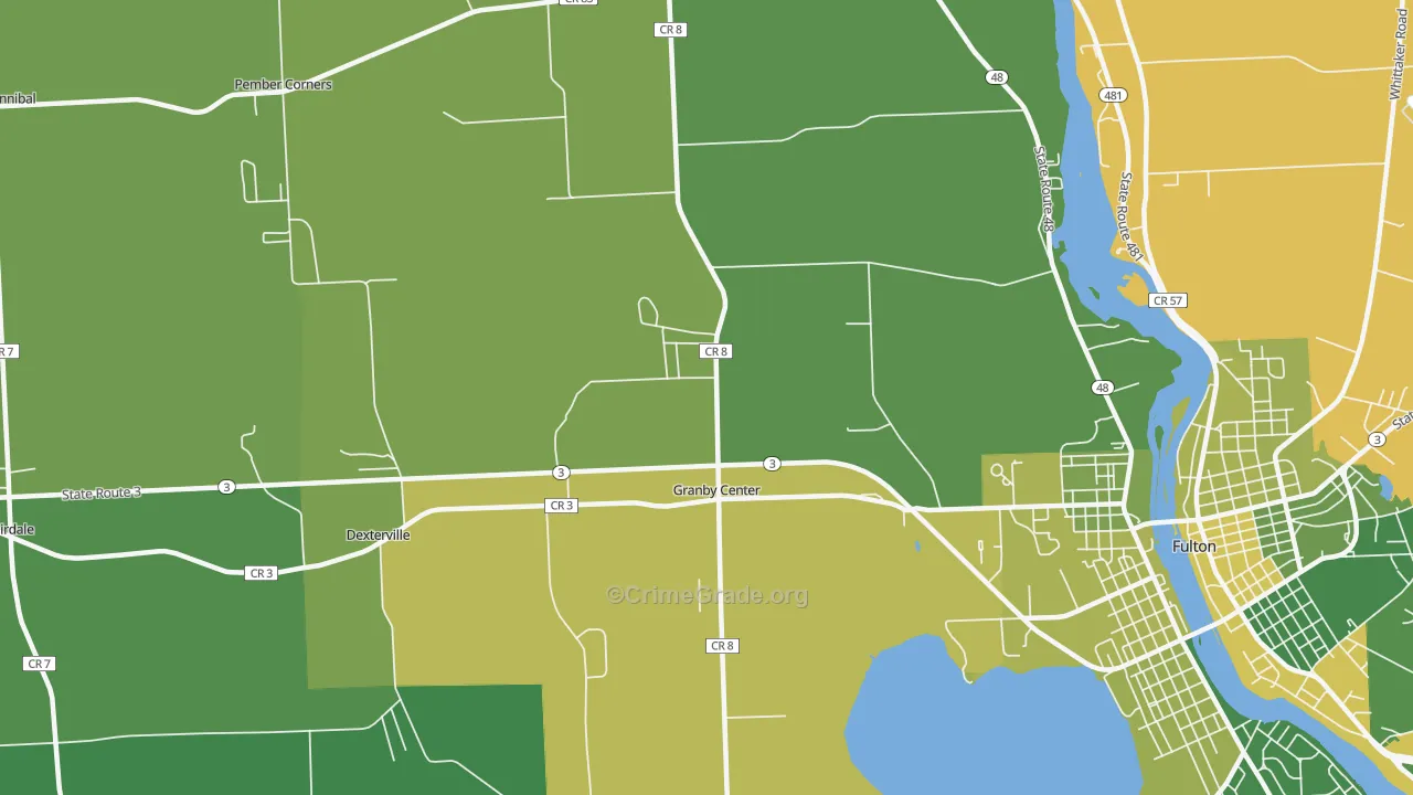 Granby Center, NY Map of Drug-Related Crime Rates