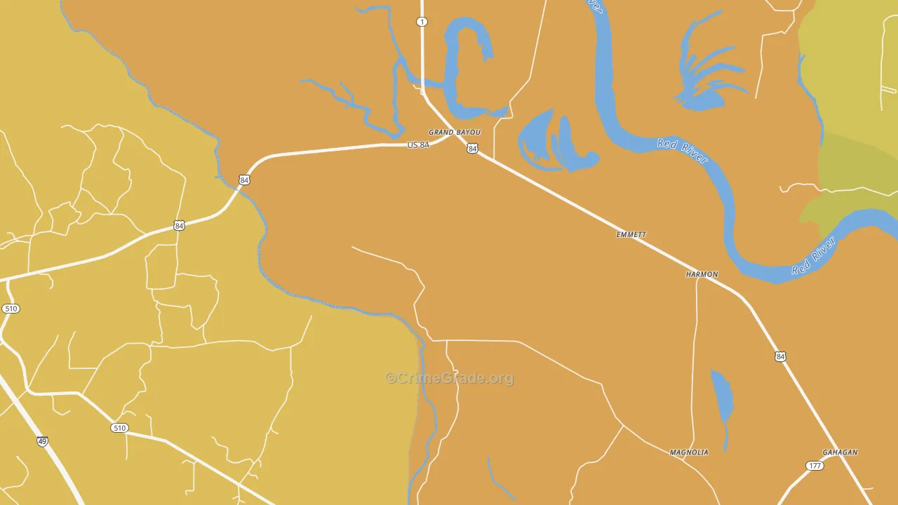Grand Bayou, LA Map of Drug-Related Crime Rates