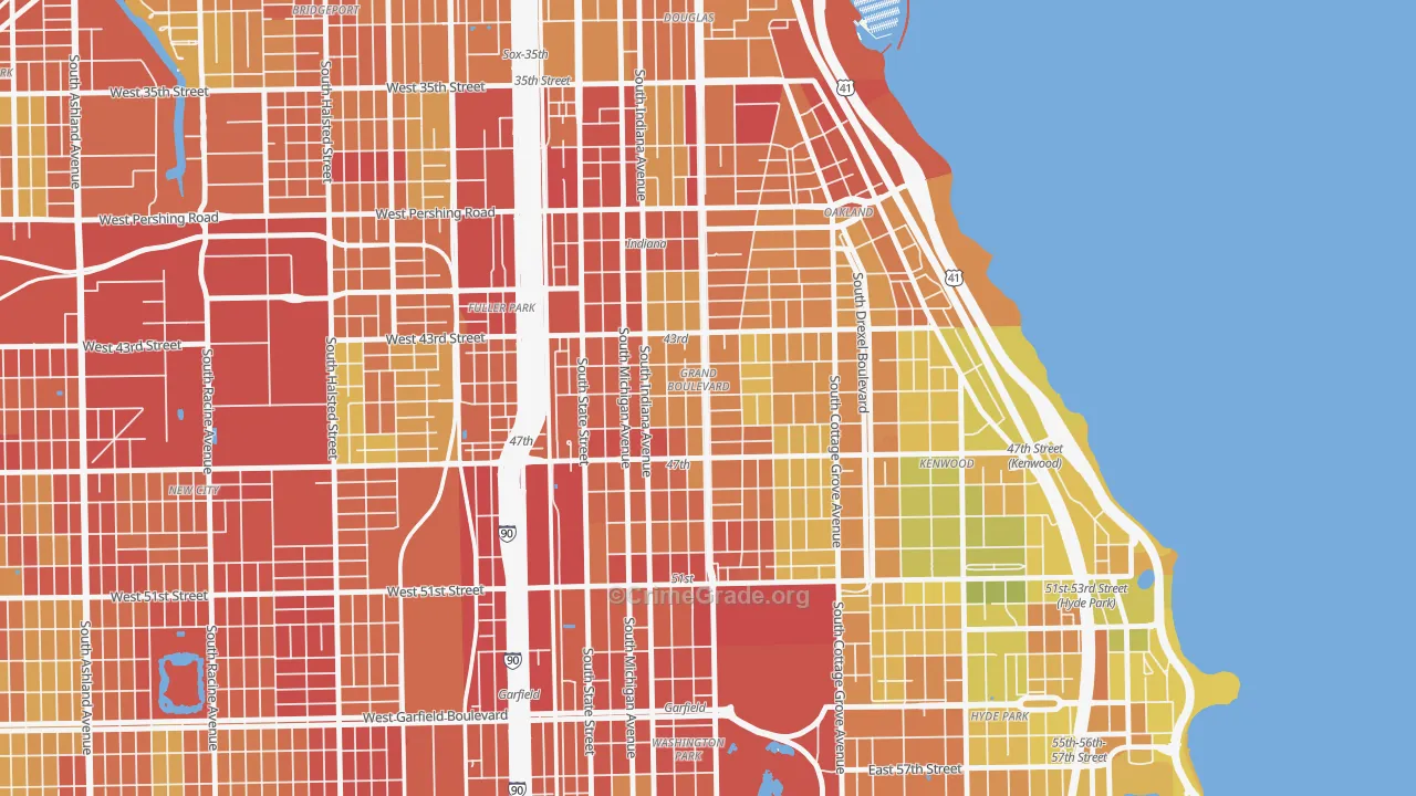 Grand Boulevard, Chicago, IL Map of Drug-Related Crime Rates