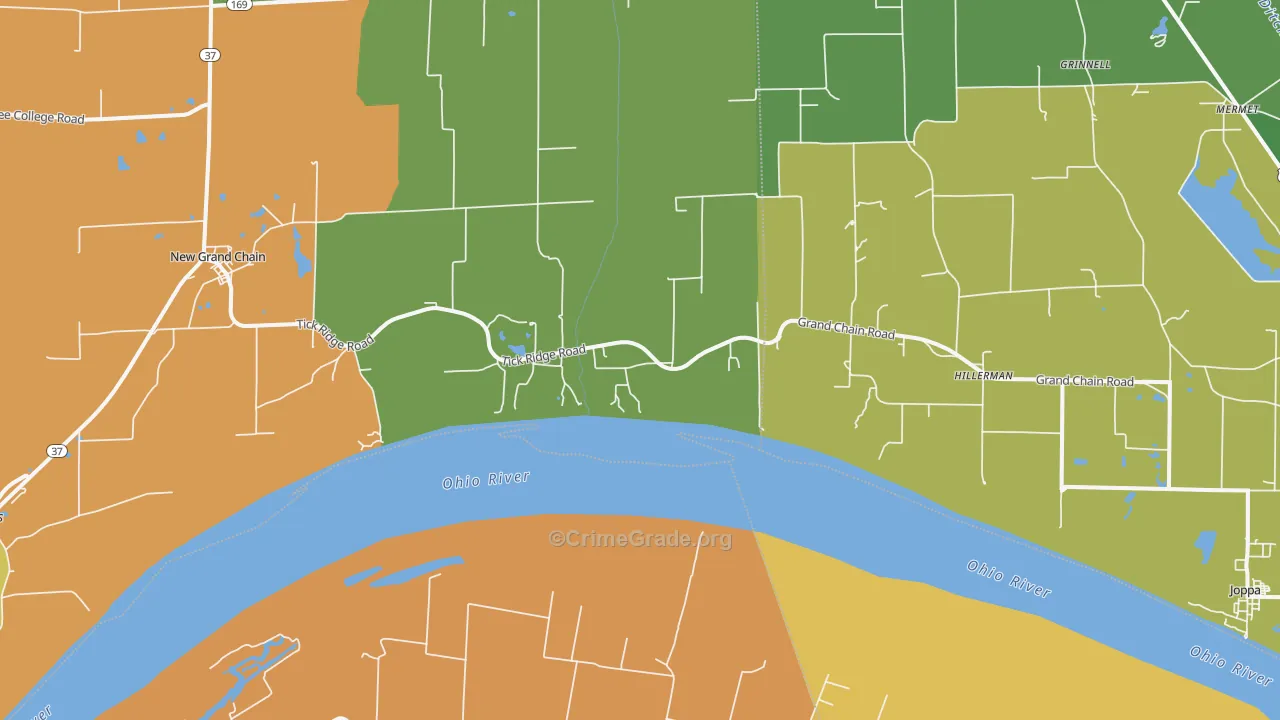 Grand Chain, IL Map of Drug-Related Crime Rates