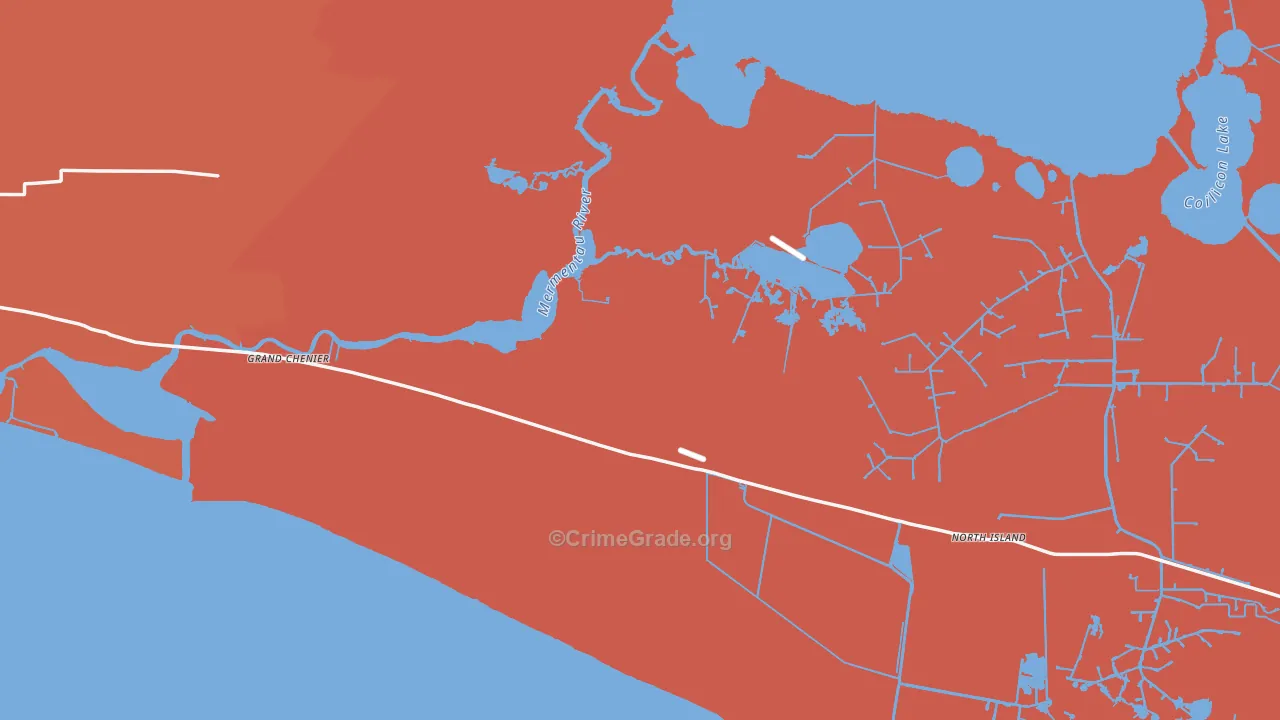 Grand Chenier, LA Map of Drug-Related Crime Rates