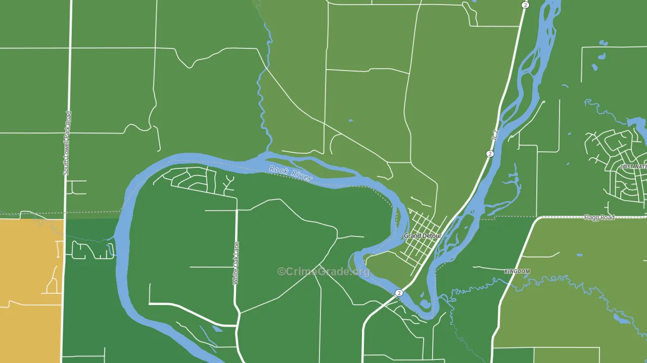 Grand Detour, IL Map of Drug-Related Crime Rates