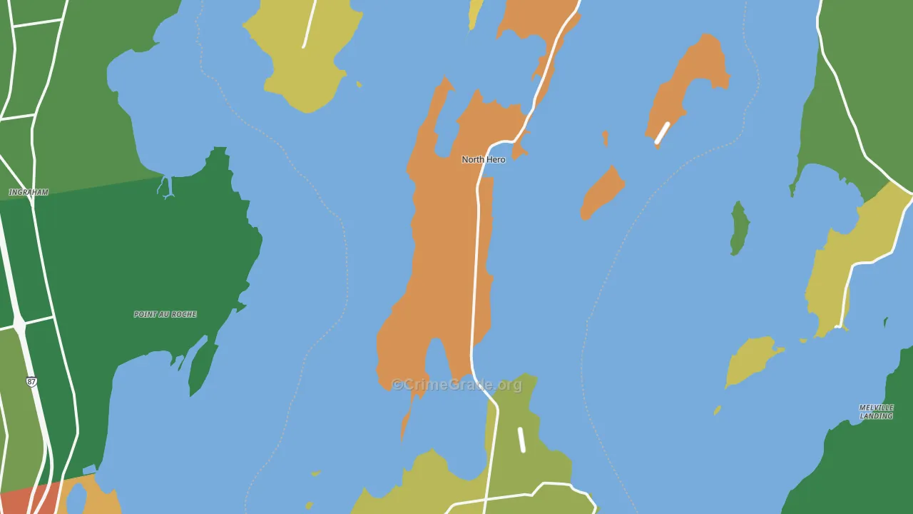 Grand Isle County, VT Map of Drug-Related Crime Rates