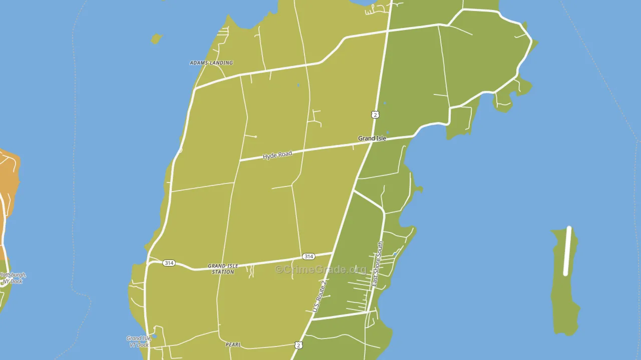 Grand Isle, VT Map of Drug-Related Crime Rates