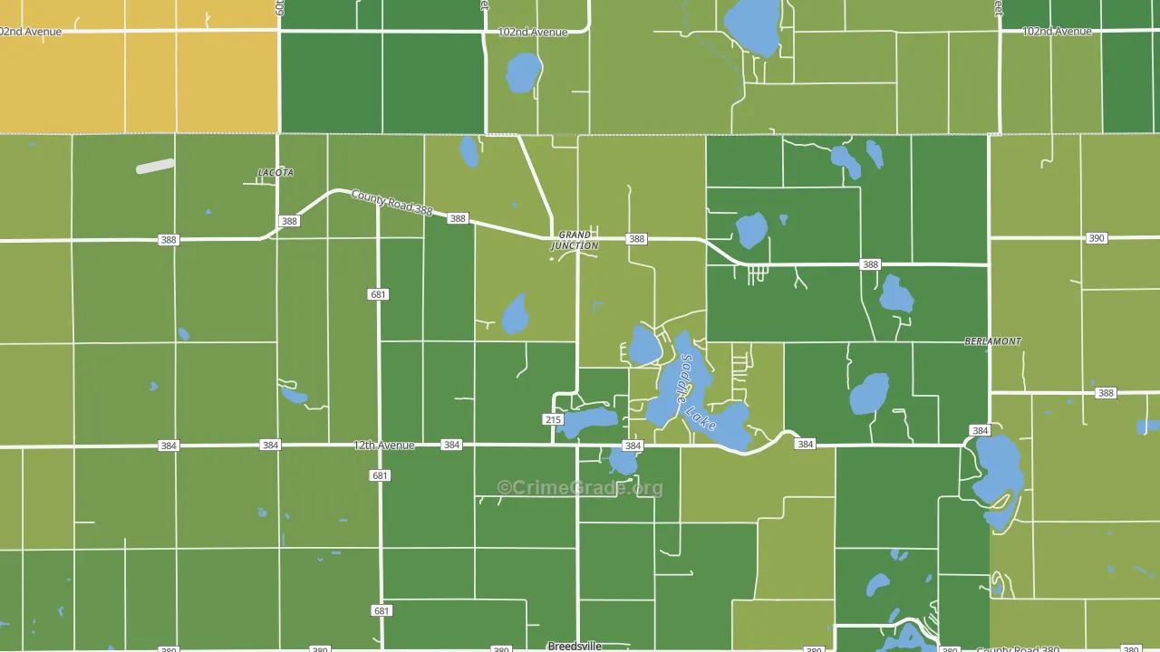 Grand Junction, MI Map of Drug-Related Crime Rates