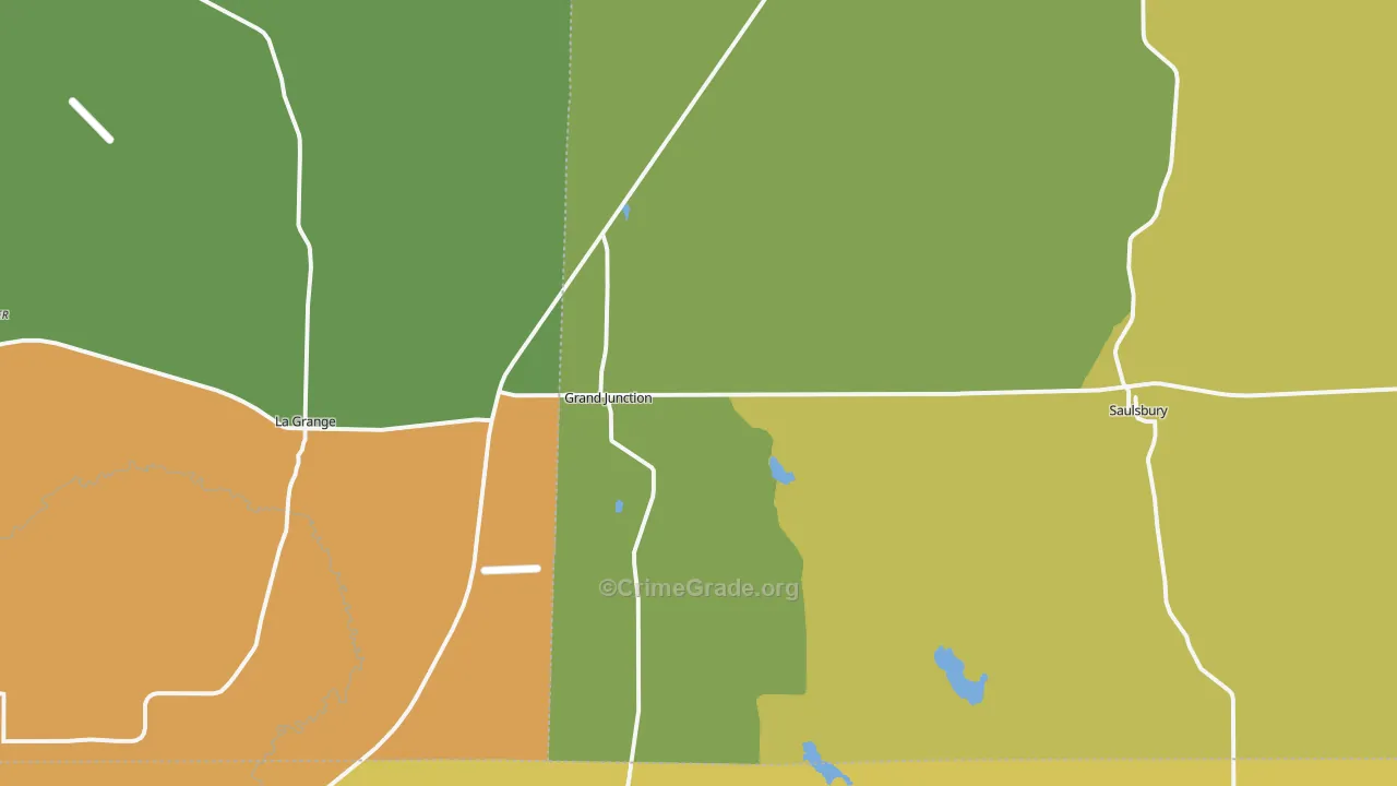 Grand Junction, TN Map of Drug-Related Crime Rates