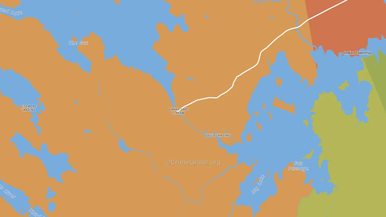 Grand Lake Stream, ME Map of Drug-Related Crime Rates