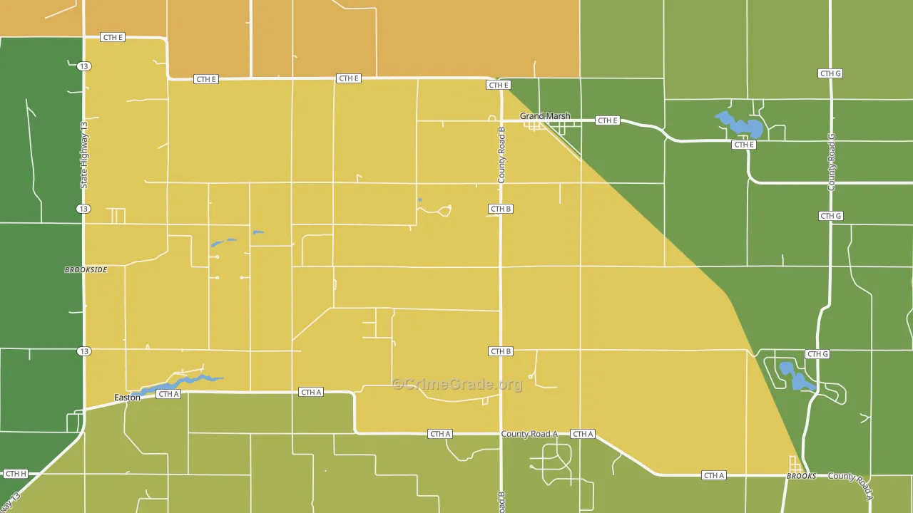 Grand Marsh, WI Map of Drug-Related Crime Rates