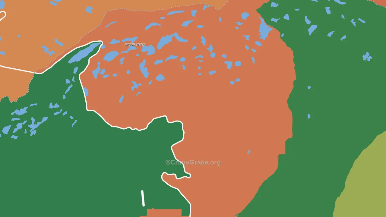 Grand Mesa, CO Map of Drug-Related Crime Rates