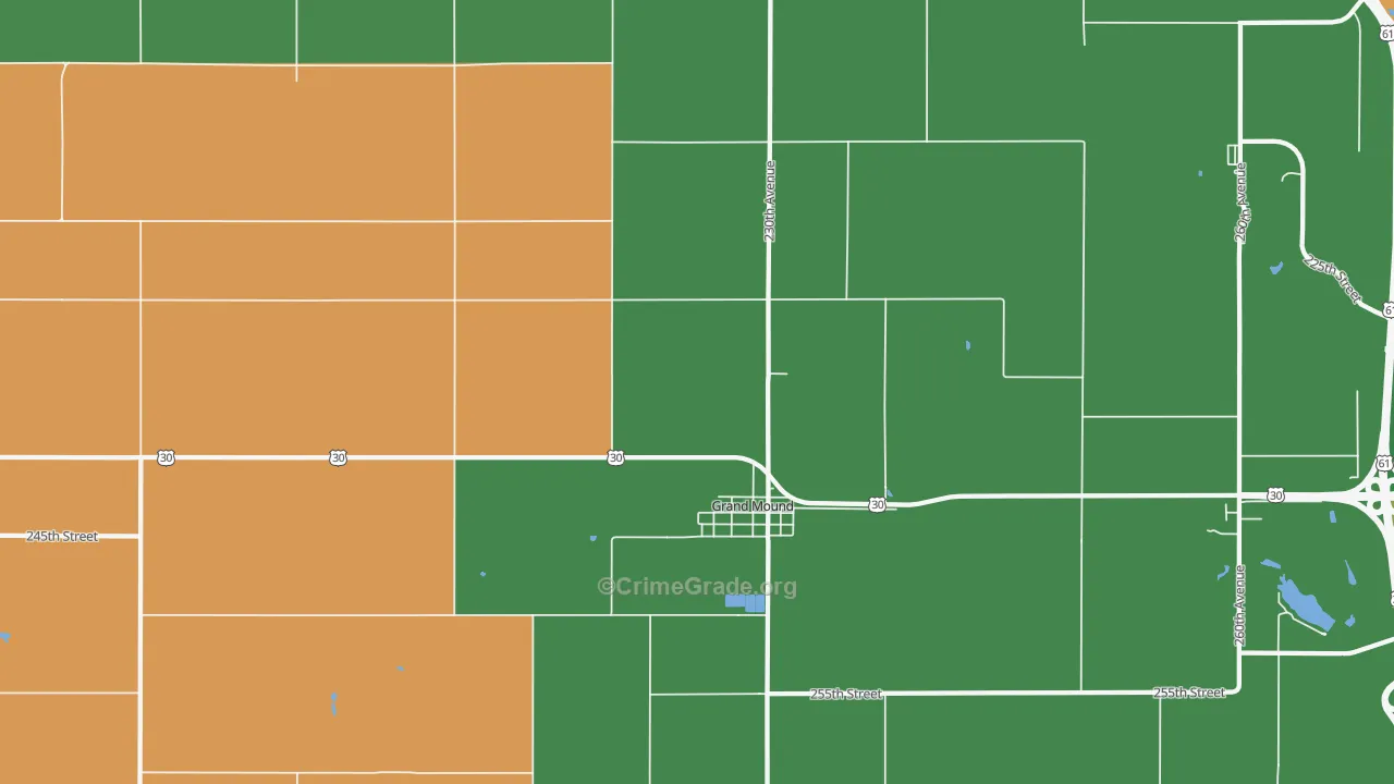 Grand Mound, IA Map of Drug-Related Crime Rates