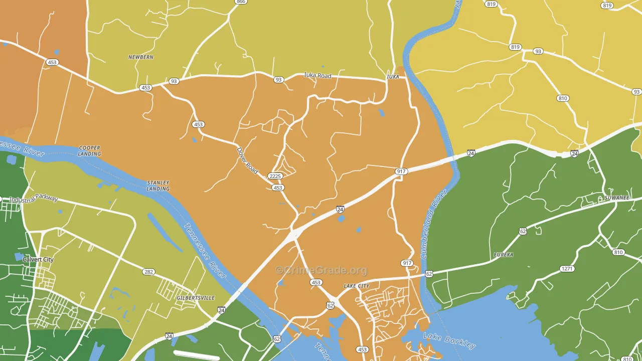 Grand Rivers, KY Map of Drug-Related Crime Rates