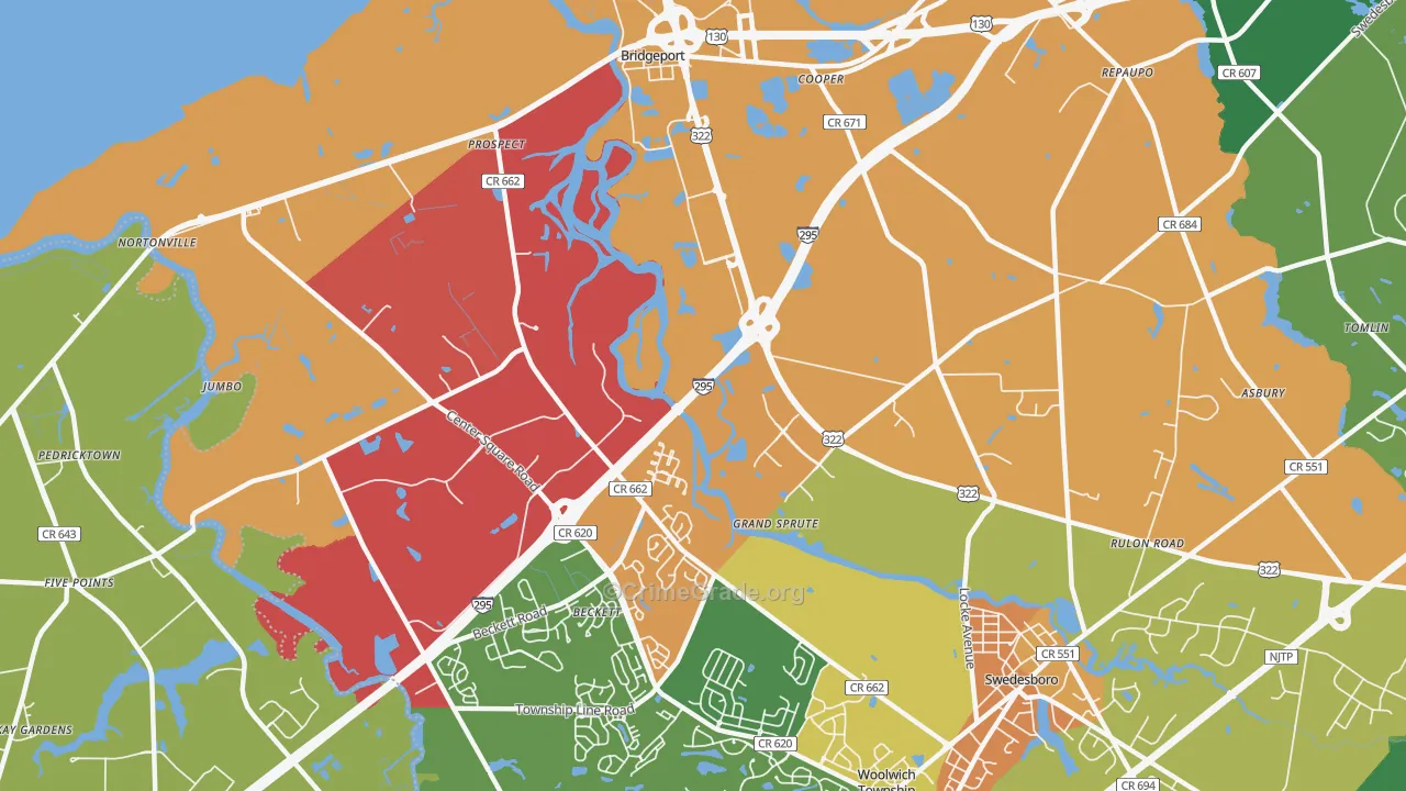 Grand Sprute, NJ Map of Drug-Related Crime Rates