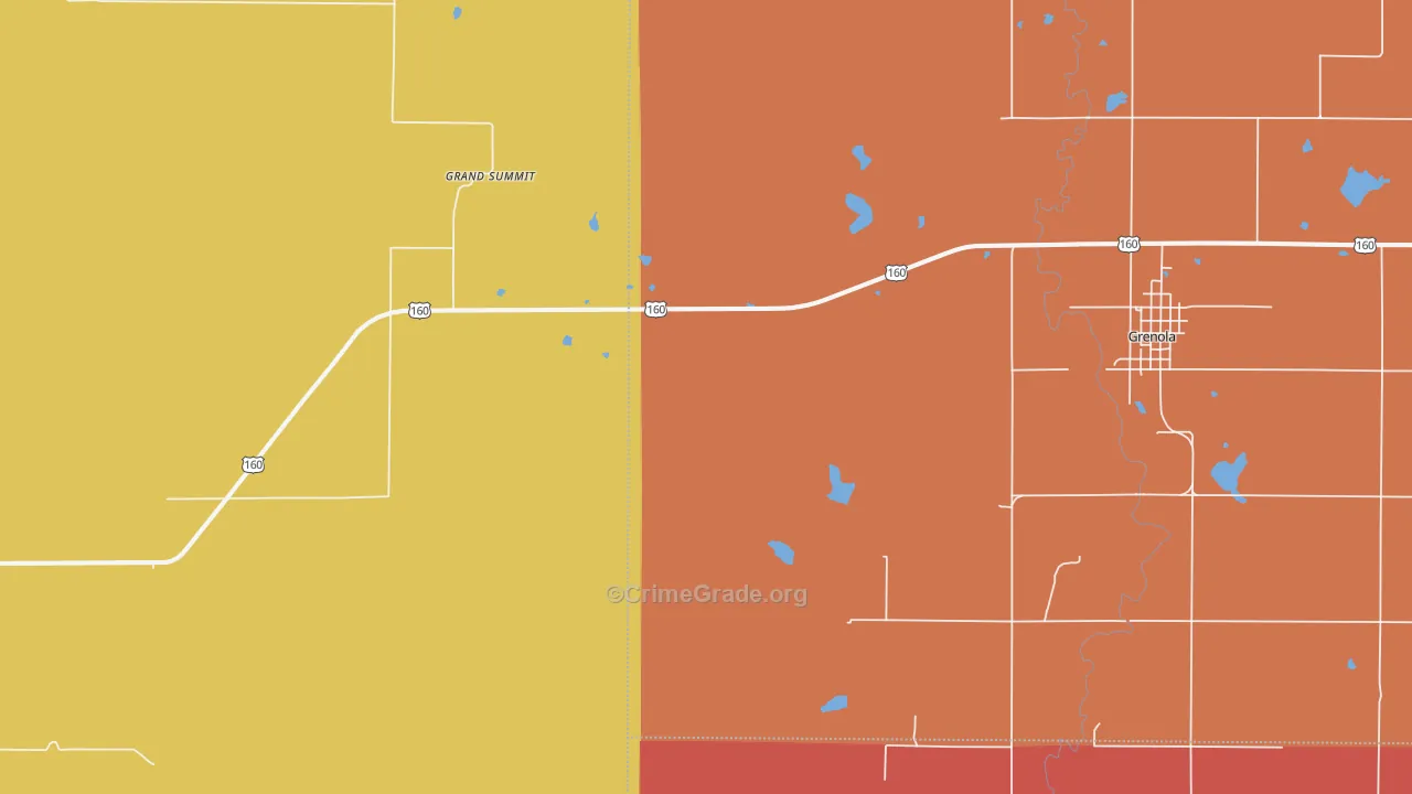 Grand Summit, KS Map of Drug-Related Crime Rates