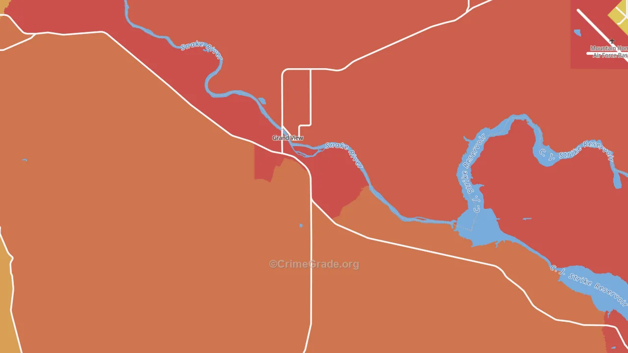 Grand View, ID Map of Drug-Related Crime Rates
