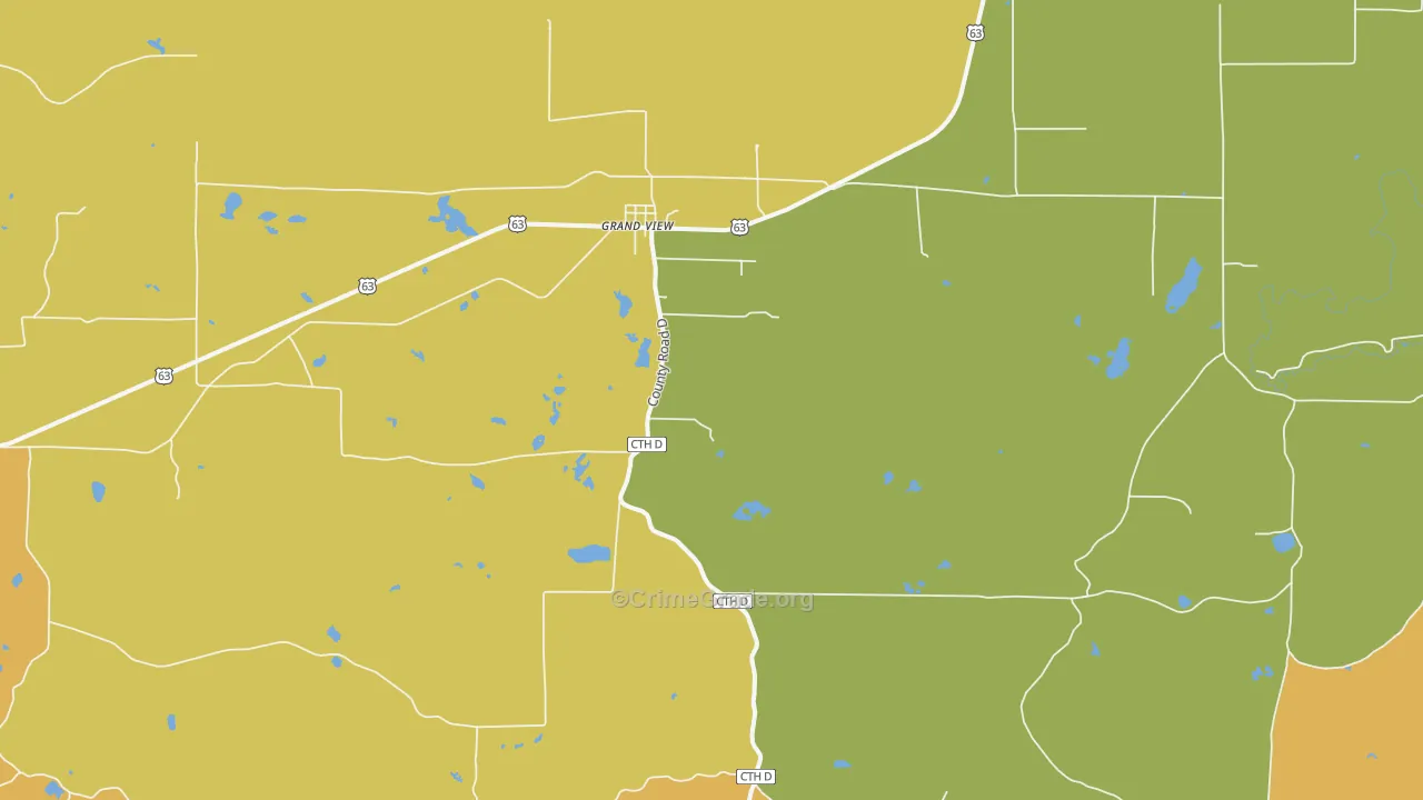 Grand View, WI Map of Drug-Related Crime Rates