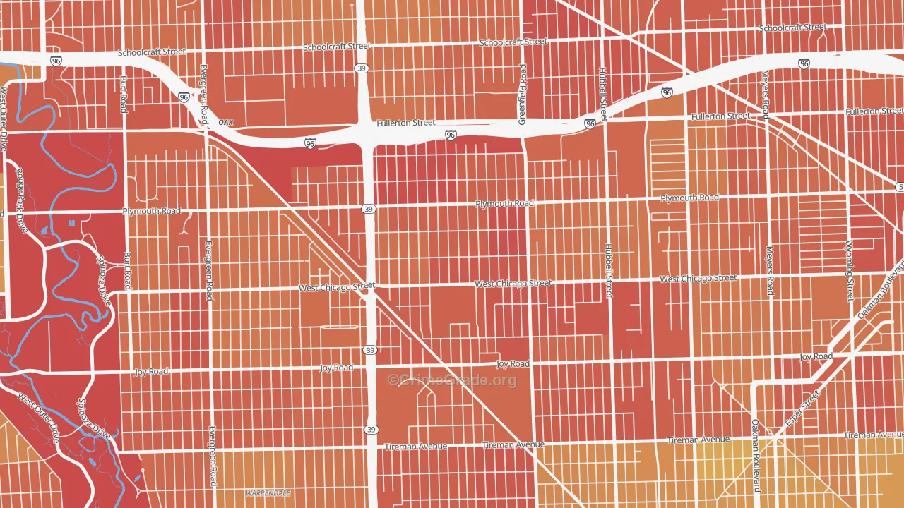 Grandale, Detroit, MI Map of Drug-Related Crime Rates