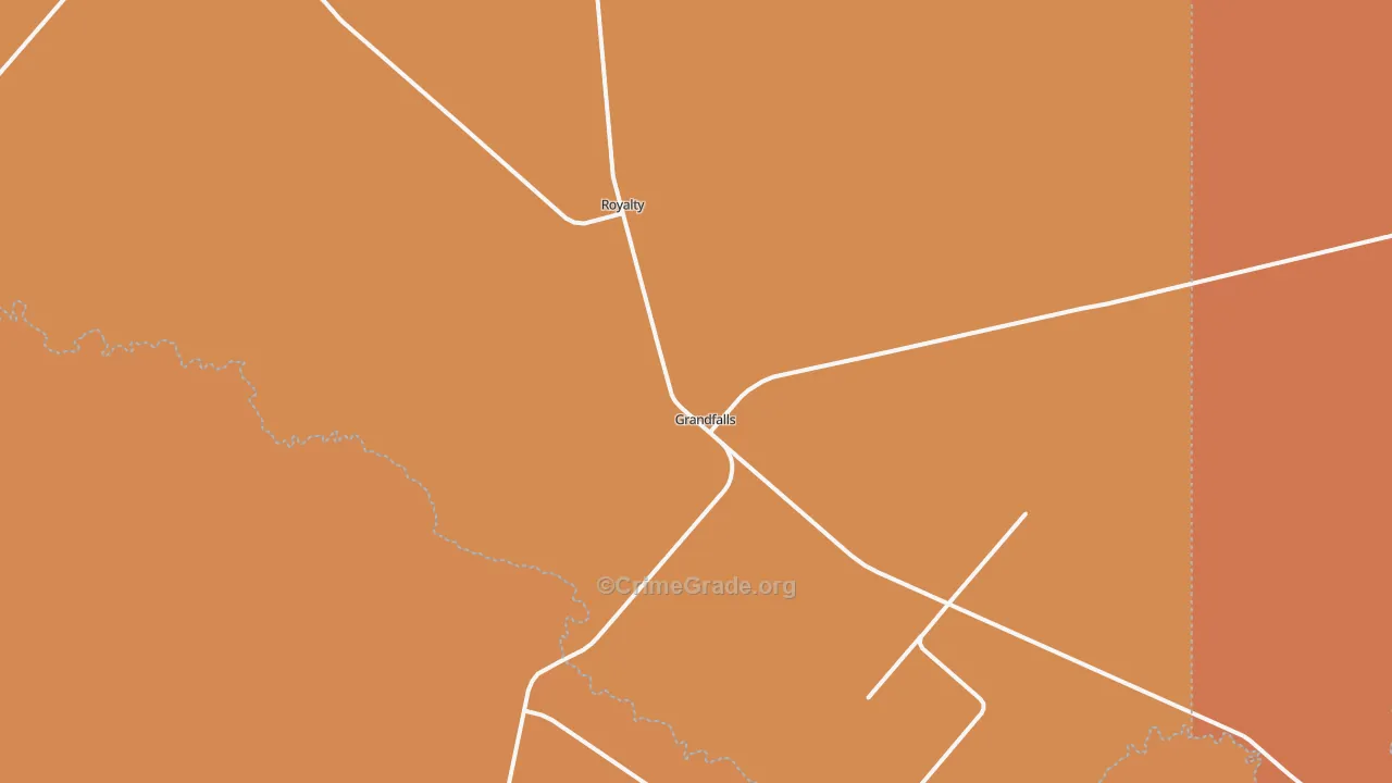 Grandfalls, TX Map of Drug-Related Crime Rates
