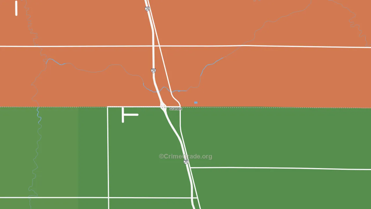 Grandin, ND Map of Drug-Related Crime Rates