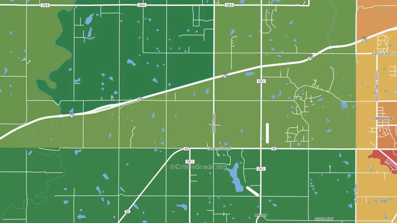 Grandview, KS Map of Drug-Related Crime Rates