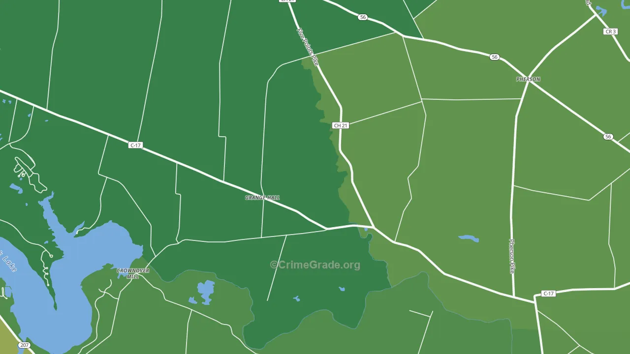 Grange Hall, OH Map of Drug-Related Crime Rates