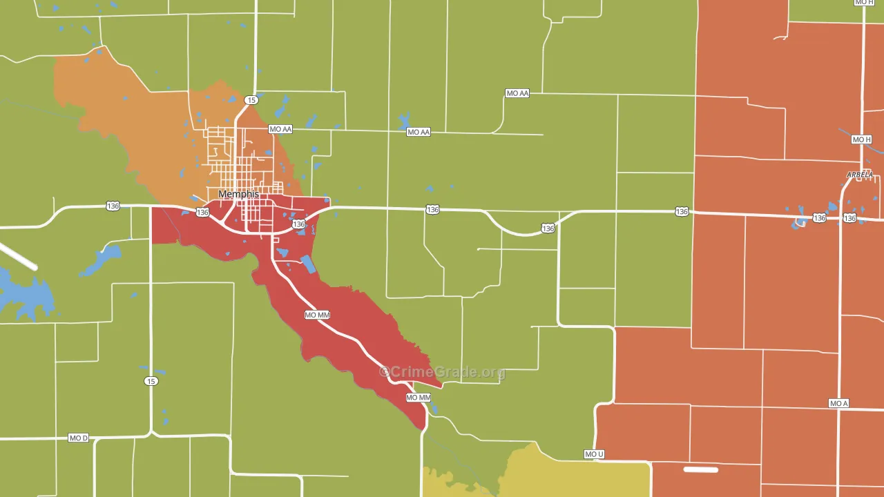 Granger, MO Map of Drug-Related Crime Rates