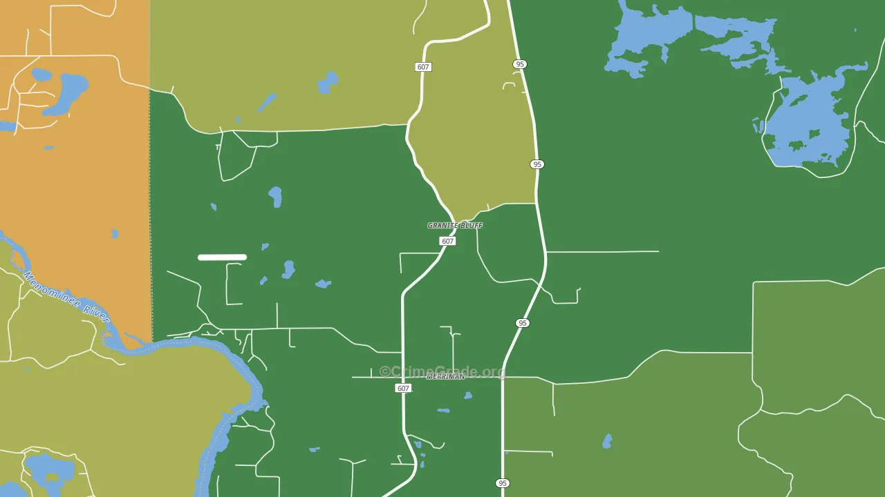 Granite Bluff, MI Map of Drug-Related Crime Rates