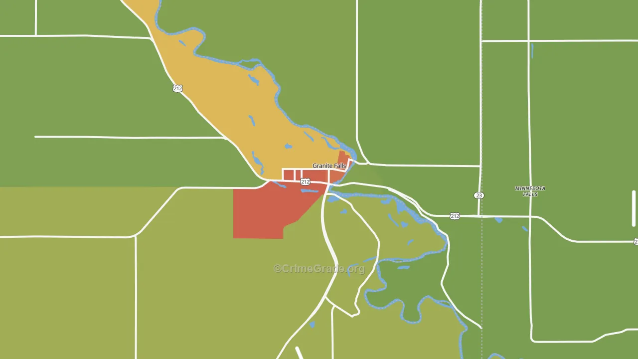 Granite Falls, MN Map of Drug-Related Crime Rates