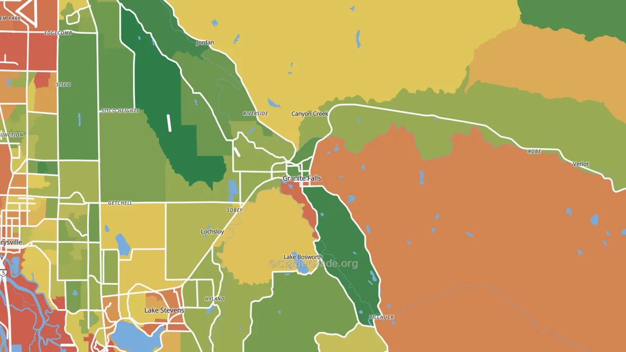 Granite Falls, WA Map of Drug-Related Crime Rates
