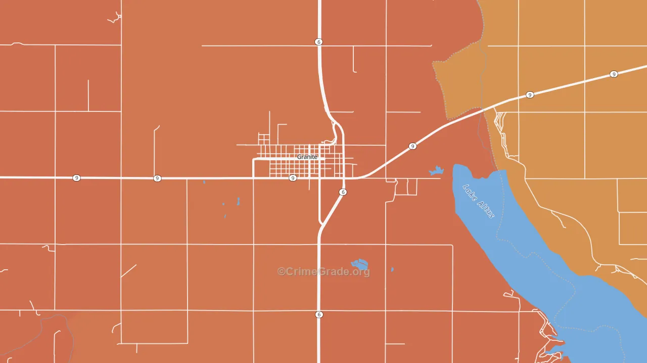 Granite, OK Map of Drug-Related Crime Rates