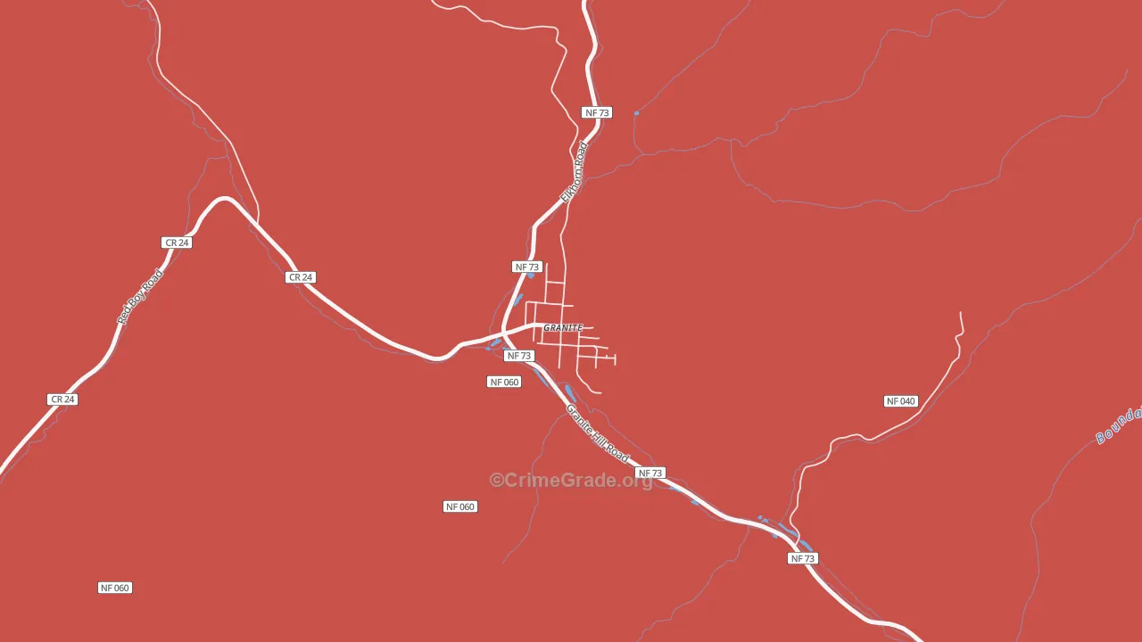Granite, OR Map of Drug-Related Crime Rates