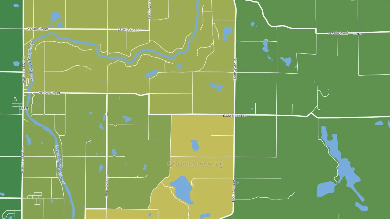 Grant Center, MI Map of Drug-Related Crime Rates