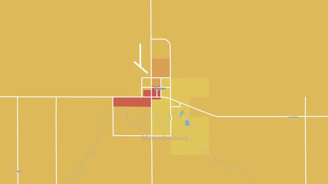 Grant County, KS Map of Drug-Related Crime Rates